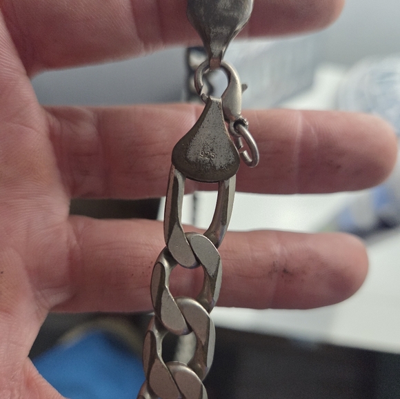 Old Broken Heavy Sterling 925 Chain - Picture 4 of 12